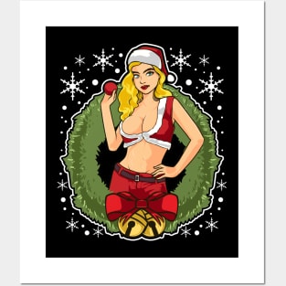 Sexy Mrs Claus Wreath Posters and Art